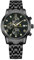 SAPPHERO Herrenuhr Edelstahl 50m Wasserdicht Leuchtende Stilvolle Armbanduhr Datum Analog Quarz Schwarz-Schwarz - Geschenk für Herren