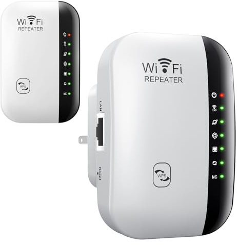 WiFi Booster,Wifi Extender Booster with 300Mbps 2.4GHz Fast Internet Relay with Ethernet, Ideal for Home, Office, Garden & Travel - Up to 3000 Sq. Ft. Coverage, Easy Setup with UK Plug 1 Pack
