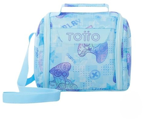 TOTTO - Bolsa Térmica Porta Alimentos 8L, Modelo Resaltador, 25 x 20 x 17 cm, Portameriendas Infantil, Apertura 180º, Asa de Mano, Correa Ajustable, Pasador para Mochila con Ruedas, Color Polar