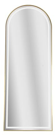 SensaHome LED-Ganzkörperspiegel – Minimalistischer Design-Wandspiegel mit Beleuchtung – Standspiegel mit Metallkante – Gold – 160 x 60 x 4 cm