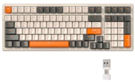 Lancoon Teclado Inalámbrico Mecánico con Modo Dual 2.4G Inalámbrico 100 Teclas Hot Swappable 2 en 1 Receptor Soporte Larga Duración para Juegos PC Ordenador Portátil