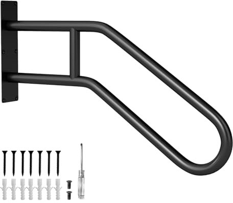 COSTWAY Handlauf, Treppengeländer für 1 bis 3 Stufen, U-förmiges Eingangsgeländer, wandmontiertes Geländer für Eingangstür, Treppen, inkl. Montagematerial, für Innen und Außen