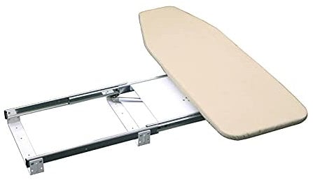 Retractable Soft-Close Ironing Board - 180° Rotating Foldable Design Space-Saving Mounted Drawer Iron Board with Heat-Resistant Surface for Effortless Ironing