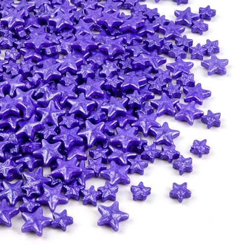 Edible Purple Star Sprinkles, Purple Star Sugar Sprinkles for Cake Decorating, Baking Cake Decorations, Cupcake Cookies Topper, Chirstmas Party Supplies