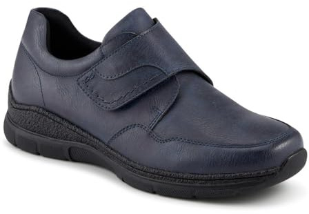 Wide Fit Adjustable Fitting Monk Shoes - Navy Size 7