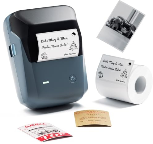 NIIMBOT B1 Pro 300DPI Thermal Label Maker – Grayscale & Red/Black Printing | Bluetooth & USB Connection, iOS/Android/PC Compatible, Versatile APP, 2-inch Sticker Printer for Small Businesses & Offices