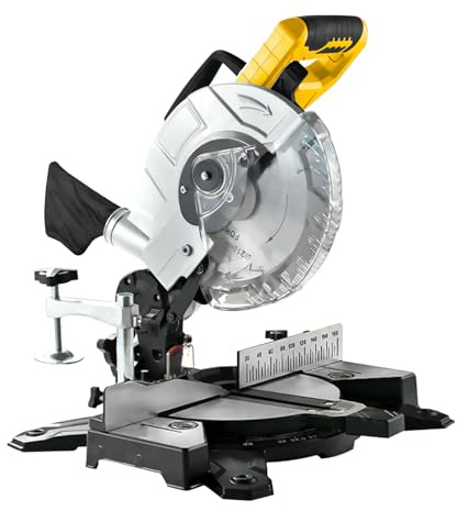 210mm Mitre Saw with Laser Guide Compatible with DeWalt 20V Battery | (No Battery), Bevel Sliding Mitre Saw, Multi-Material Cuts Metal, Wood, Plastic & More, Powerful Chop Saw
