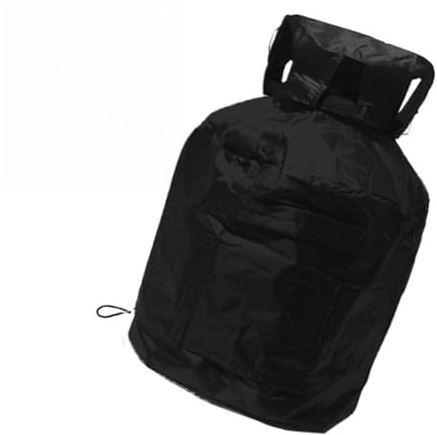 Lecreatekit Oxford Cloth Propane Tank Cover for 20lb Cylinder, Weatherproof Outdoor Gas Bottle Shield with Air Vents and Handles, Black, 35x40cm