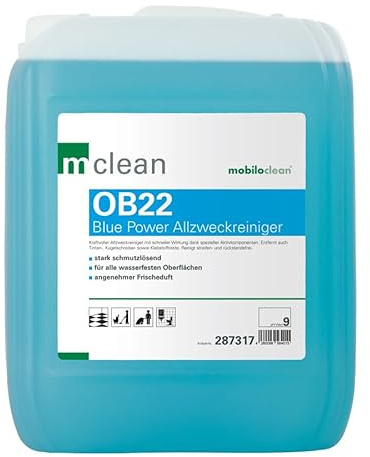 CleanClub Blue Power Allzweckreiniger OB22 – Kraftvoller Fettlöser für Küche, Gastronomie und Haushalt – Entfernt Fett, Schmutz und Öl von allen wasserfesten Oberflächen (10L)
