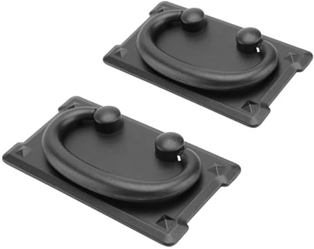 HOMOCONO Poignée de Meuble en Alliage de Zinc Noir, Lot de 2, Petit Format | Style Chinois, Effet Décoratif, pour Remplacer D’anciennes Poignées, Finition Soignée