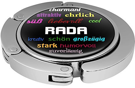 Taschenhalter Positive Eigenschaften Personalisiert mit Namen Rada printplanet Chrom