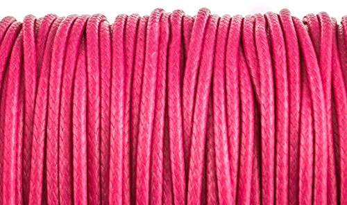 10 m Polyesterkordel gewachst in pink, 1 mm von Vintageparts, DIY-Schmuck