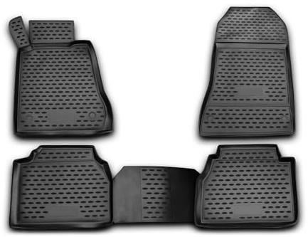 OMAC Gummimatten Fußmatten kompatibel mit Mercedes W210 1995-2002 TPE Automatten Schwarz 4X