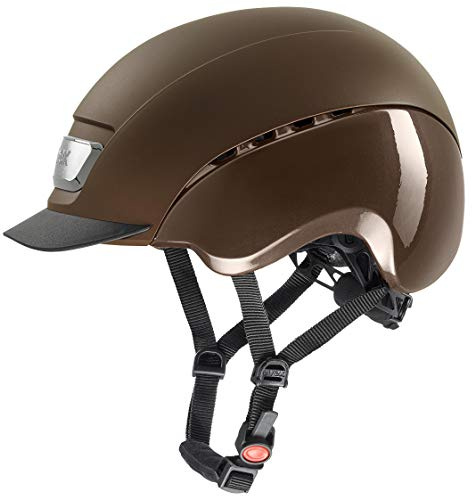 uvex elexxion pro - robuster Reithelm für Damen und Herren - individuelle Größenanpassung - optimale Belüftung - Brown matt-Brown Shiny - 55-56 cm