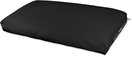 Happers Coussin Imperméable et Déhoussable pour Palette en Similicuir Noir 120x60x20