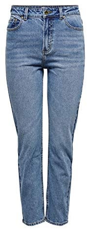 ONLY Jean Coupe Droite ONLEMILY Taille Haute Straight Fit Jeans Medium Blue Denim 32 32 Medium Blue Denim (US) 32 / L32