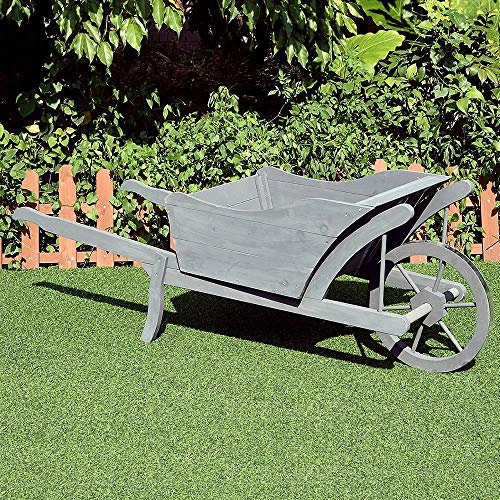 Directachat56 BROUETTE déco Bois, 130 cm, 3 Coloris au Choix (Gris)