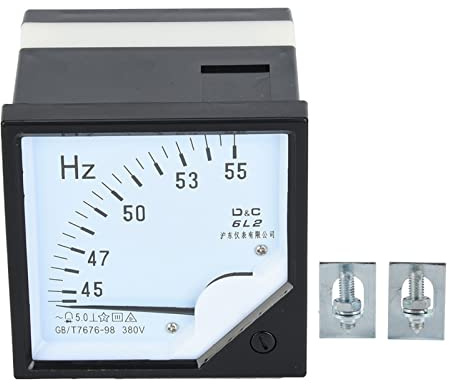 Fafeicy Frequency Tester 45-55Hz AC 380V 1.5 Accuracy | Analog panel meter for industrial switchgear, black plastic housing, stable measurement, for mining and metallurgy