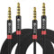 Devinal Cavo TRRS da 3,5 mm, cavo ausiliario a 4 poli da 1/8, cavo AUX Mini-Jack stereo in nylon intrecciato maschio a maschio, 2 m (confezione da 2)