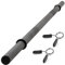 MAXXIVA® Langhantelstange - 120/140/160/180 cm, 30mm, bis 300kg, Stahl, Chrom, Federverschluss - Langhantel, Hantelstange, Langhantel-Stange, Bankdrücken (Schwarz, 120 cm)
