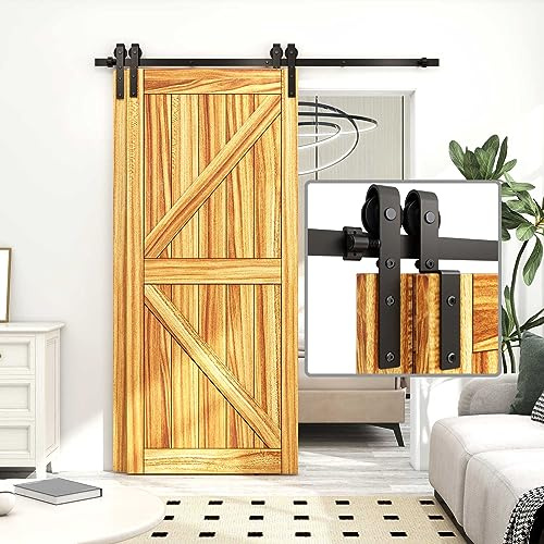 TSMST 10.5FT/320cm Bypass Double Porte Quincaillerie Coulissante de Grange en Bois Kit, Système de Rail kit Pour Portes Coulissantes