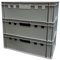 kanister-vertrieb® 3er Set E2-Kiste Eurobox Metzgerkiste Vorratskiste Aufbewahrungsbox Lagerbox 60x40x20 cm stabil für Lebensmittel geeignet (grau)