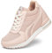 AONEGOLD Sneakers Zeppa Interna Donna Scarpe da Ginnastica Basse Sportive Fitness Tacco Zeppa 7 CM(Rosa,35 EU)