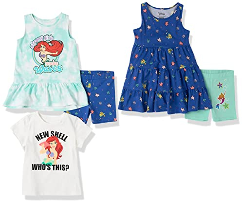 Amazon Essentials Disney | Marvel | Star Wars | Frozen | Princess Mädchen Outfit-Sets zum Kombinieren, 5er-Pack, Meerjungfrau, 6-7 Jahre