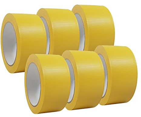 6 Rollen Weich PVC Putzerband | Gipserband | Fassadenband | Schutzband Gerillt oder Glatt | 50mm x 33m | Weiß oder Gelb, Farbe:gelb gerillt
