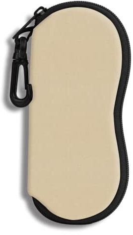 Hion Custodia per occhiali Occhiali da sole Custodia morbida con Clip da Cintura Custodia per Occhiali da Sole con Cerniera in Neoprene Ultraleggero Borsa per Occhiali da Sole Stampata(Cachi)
