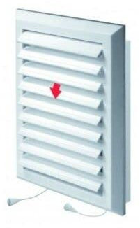 Griglia di ventilazione bianca – 175 mm x 235 mm – con tapparella e zanzariera anti-insetti – copertura di ventilazione.