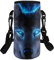 COEQINE Sac de transport portable pour bouteille d'eau avec motif loup bleu avec bandoulière réglable pour enfants, adultes, pour la marche, la gym, les voyages, la randonnée