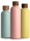 T&N Edelstahl Trinkflasche 500ml, Thermosflasche 0.5l mit Akazienholz Deckel, Isolierte Wasserflasche auslaufsicher bei Kohlensäure, Isolierflasche 500 ml - Nude
