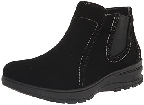 Easy Street Stivaletti, Lente Donna, Effetto Pelle Scamosciata Nera, 38 EU