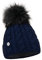 ELIMELI® Damen Winter Mütze warme Strickmütze Wintermütze mit Bommel Slouch Strick Beanie Damen für Winter Bommelmütze Hergestellt in EU Farbenauswahl (Dunkelblau)