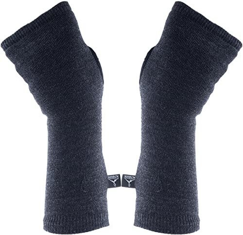 ALTIDUDE Wristwarmer Terry Arm Stulpen Pulswärmer Fingerlos 100% Merino Wolle Dark Grey