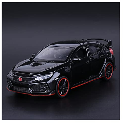 LANUVA 1/32 Für Honda Civic Type-R Hohe Simulation Legierung Druckguss Auto Modell Handwerk Dekoration (Color : Schwarz.)
