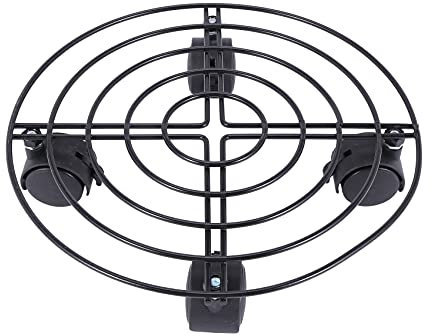 Juwaacoo Support de pot de fleurs en métal sur roulettes pour intérieur ou extérieur