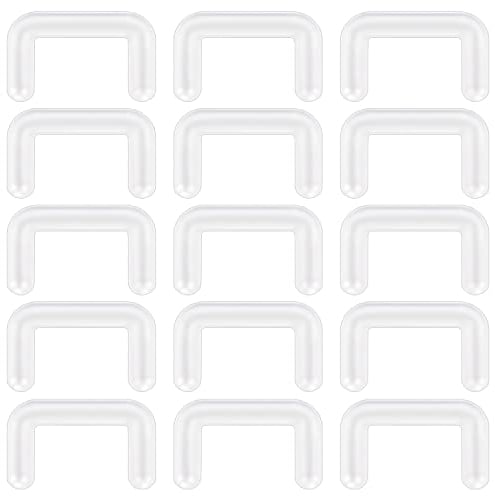 ZS 15 Stück Kunststoff Nasen Septum Ringe, 14G 16G Transparent Flexibel Bioflex Septum Retainer Halter Versteckter Nasenpiercing Körperschmuck (14G(1.6mm))