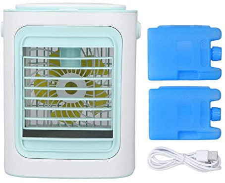 Enfriador de Aire de Mesa, Humidificación, 3 Velocidades, Ajustable, Portátil, Fuerte Viento, Puerto USB, Ventilador de Aire Acondicionado de Carga para el Hogar