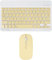 Wireless Keyboard and Mouse - Rechargeable Slim Bluetooth Keyboard and Mouse Set, Silent Bluetooth Mouse, Cordless Keyboard Compatible with iPad Computer PC Laptop Windows Android iOS(Yellow)