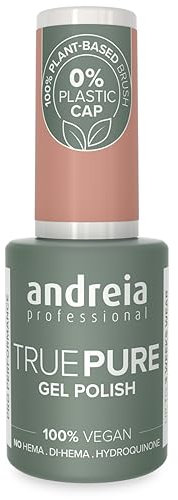 Andreia Professional Hema Free Gel Polish - TRUE PURE 21 Free and 100% Vegan for Sensitive Nails - Semi-Permanent UV LED Soak Off Gel Nail Varnish - Colour T30 Nude 10.5ml