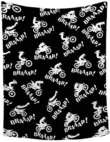 Dirt Bikes Decke, Dirt Bikes Decken, Geschenk, weiche, gemütliche Plüsch-Bettwäsche, flauschige Flanell-Fleece-Ketchup-Decke für Couch, Sofa, Camping, 101,6 x 127 cm, Überwurfgröße für Kinder