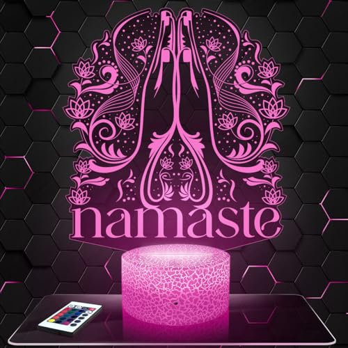 Nachttischlampe Namaste deko Meditation Yoga Entspannung Zen. Geschenkidee Mann Frau objekt Namaste Nachtlicht Erwachsene deko Zimmer. originell