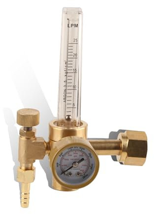 flexman Druckminderer Druckregler für Argon/CO2 Schutzgas, 4000 Psi/2800 Kpa Gasregler mit Manueller Einstellung und Messingregler, Argon Regler Emitter System