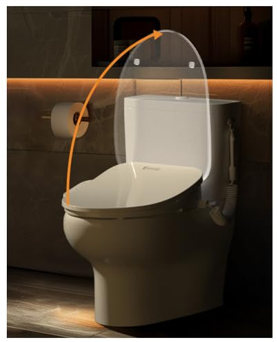 iCleaningo Auto Open/Close & Elongated Seat DC01 Toile Bidet, White