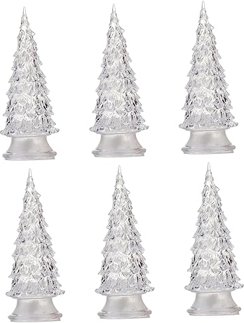 Homoyoyo 6St leuchtender weihnachtsbaum Farbwechsel LED Weihnachtsbaum Christbaumfigur aus Glas Weihnachtsbeleuchtung Modelle Baum Licht weihnachtsbaum lampe Mini Dekorationen Kiefer Acryl