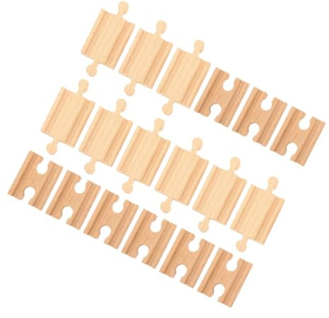 IWOWHERO 18 STK -Bahngleiszubehör aus Holz Scale Zug zubehör Adapterschienen aus Spielzeuge Eisenbahngleis aus Holz Gleisspielzeug für Kinder hölzern Erweiterungspaket Komponente