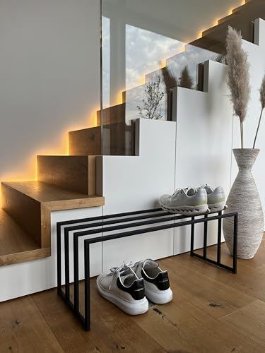 Homemetall Schuhregal aus Metall, Standschuhregal zur Aufbewahrung von Schuhen | minimalistisches Schuhregal für den Eingangsbereich