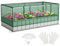 COSTWAY Mini Serre de Jardin et Lit de Jardin Surélevé 174x90x71cm, Jardinière avec Porte Enroulable 8 Étiquettes en T et Une Paire de Gants, Jardinière Rectangulaire Extérieure